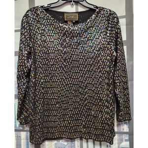 100% Silk ans Sequined Top